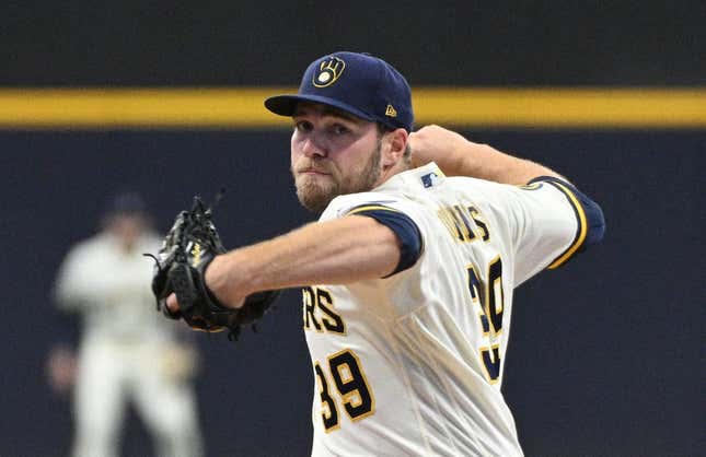 Sep 28, 2023; Milwaukee, Wisconsin, USA; Milwaukee Brewers starting pitcher Corbin Burnes (39) delivers a pitch against the St. Louis Cardinals in the first inning at American Family Field.