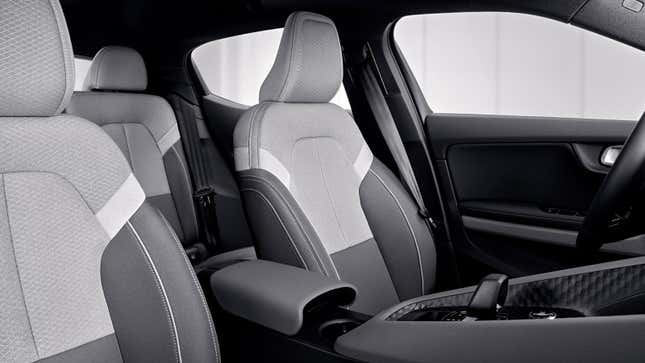 A photo of the front seats in a Polestar 2. 