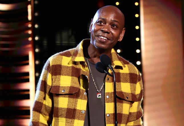  Dave Chappelle speaks onstage during the 36th Annual Rock &amp; Roll Hall Of Fame Induction Ceremony on October 30, 2021 in Cleveland, Ohio.