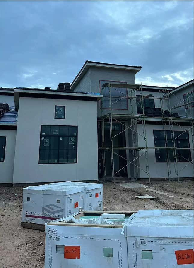 Image for article titled Inside Simone Biles, Jonathan Owens In-Progress Texas Lakeside Mansion