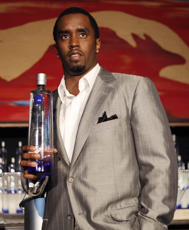 Sean Combs announcing an alliance with the vodka brand Ciroc in New York. 