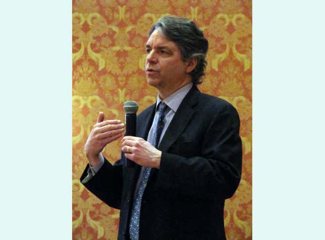 FILE - Joseph Goffman, associate assistant administrator for climate and senior counsel for the Environmental Protection Agency, addresses the Wyoming Infrastructure Authority winter meeting in Cheyenne, Wyo., on Feb. 3, 2015. The Senate approved Goffman, President Joe Biden&#39;s nominee, to lead the EPA&#39;s air pollution office on Wednesday, Jan. 31, 2024, just as the agency is set to finalize rules over climate-changing emissions from power plants and cars and trucks. (AP Photo/Mead Gruver, File)