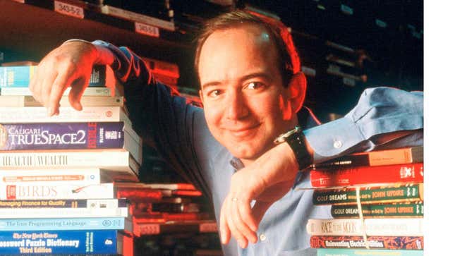 Jeff Bezos, Founder &amp; CEO of Amazon.Com, poses on January 1, 1997 In Seattle, Washington.