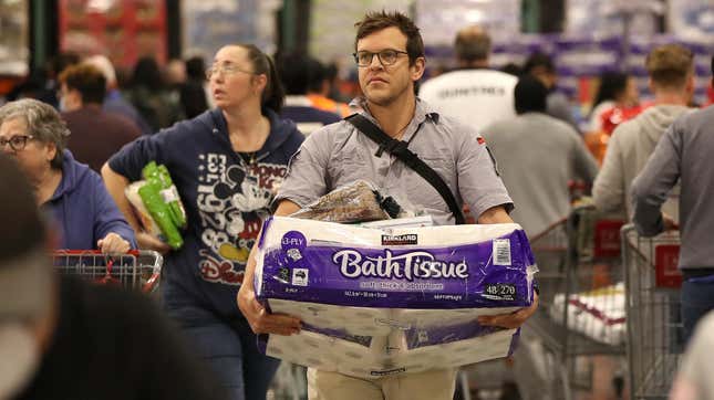 That looks like enough bath tissue to go around, sir. 