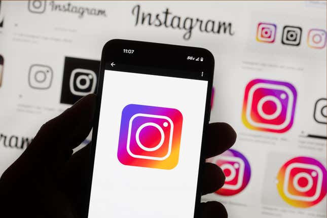 File - The Instagram logo is seen on a cell phone in Boston, USA, Friday, Oct. 14, 2022. Facebook and Instagram users in Europe are getting the option to pay for ad-free versions of the social media platforms as a way to comply with the continent’s strict data privacy rules. (AP Photo/Michael Dwyer, File)