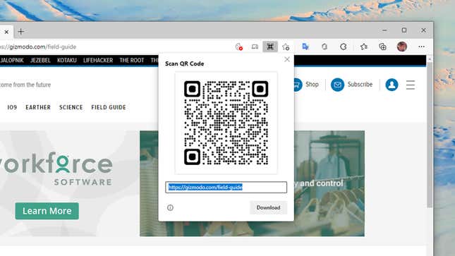 Microsoft Edge can create QR codes from web links.