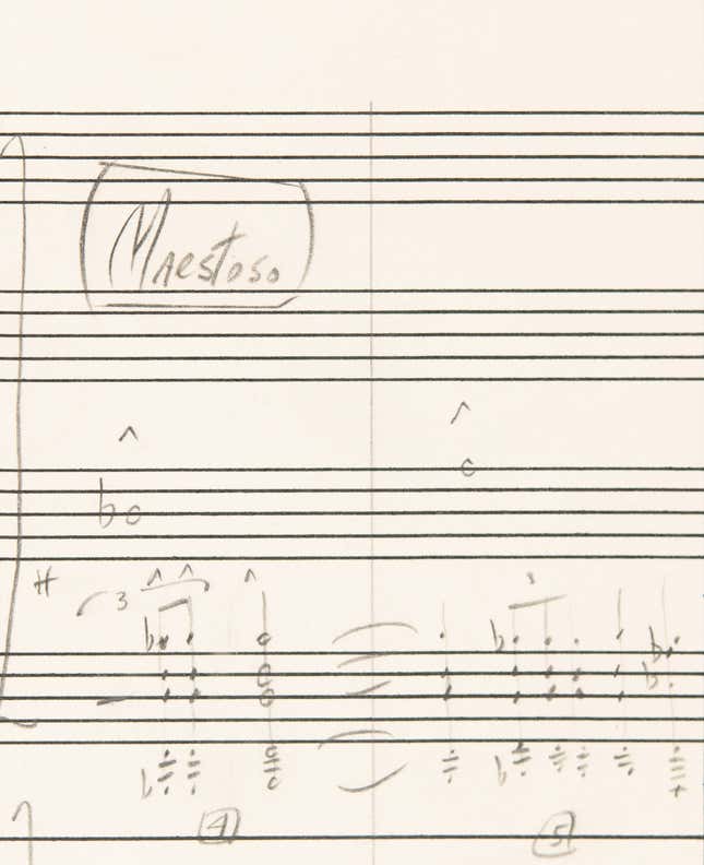 Image for article titled Take a Look at John Williams' Original Music Manuscript for the Star Wars Theme