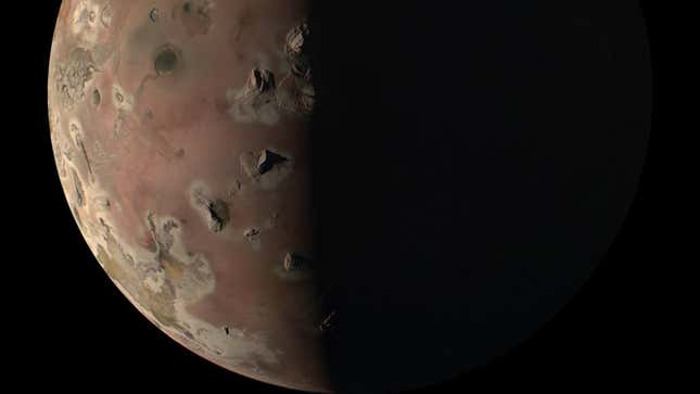 NASA’s Juno mission captured Jupiter’s moon Io on December 30 during its closest flyby. 
