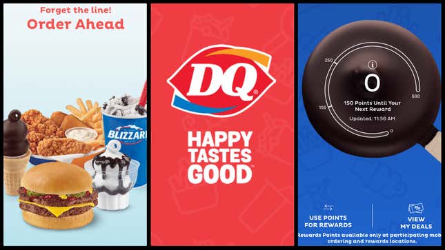 Screenshots of DQ app