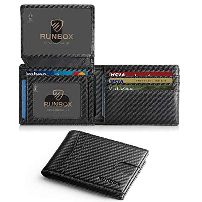 Image for article titled RUNBOX Men's Wallets 15 Card Holder Slim Rfid Leather 2 ID Window With Gift Box Men's Accessories, Now 27% Off