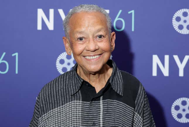 Nikki Giovanni appears for the “Going To Mars: The Nikki Giovanni Project” photo op during the 61st New York Film Festival at Furman Gallery on September 30, 2023 in New York City.