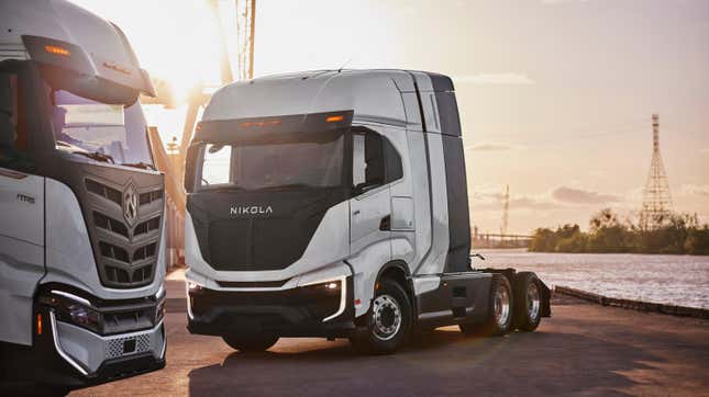 A view of the Nikola electric semi truck