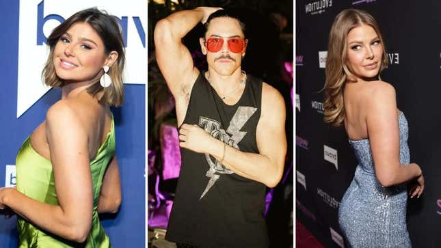 From left, Raquel Leviss, Tom Sandoval, and Ariana Madix.