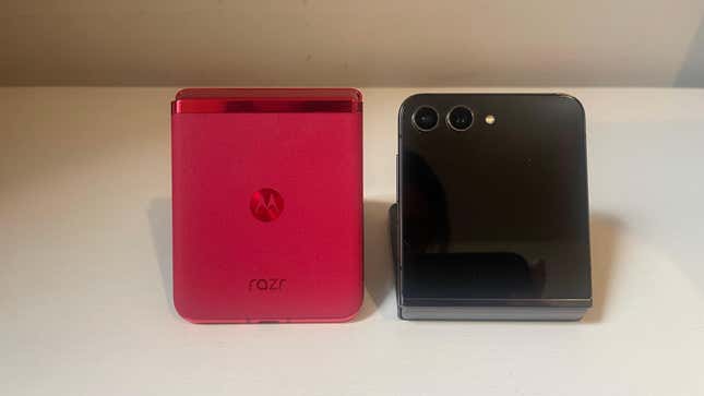 a photo of the razr+ and the flip 5