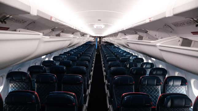 An empty Delta Air Lines plane