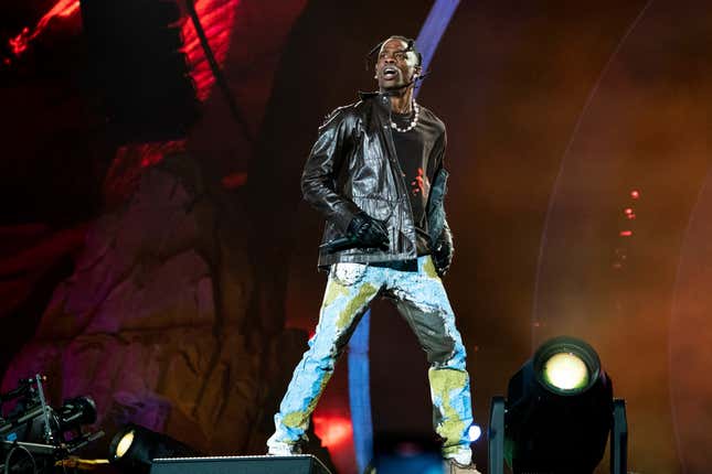 Travis Scott performs at Day 1 of the Astroworld Music Festival at NRG Park on Friday, Nov. 5, 2021, in Houston.