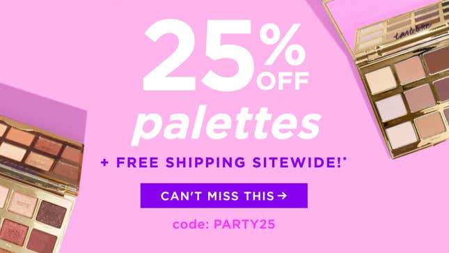 25% Off Palettes, Plus Free Shipping | Tarte Cosmetics | Promo code PARTY25