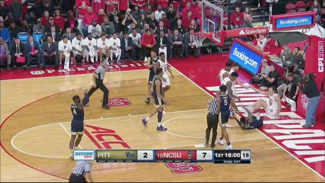 NC State Player Ejected For Flipping Opponent Down By The Ankle