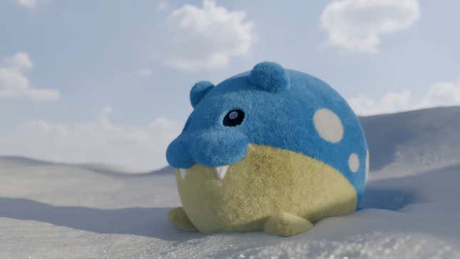 A CG Spheal scooches across the snow and ice.