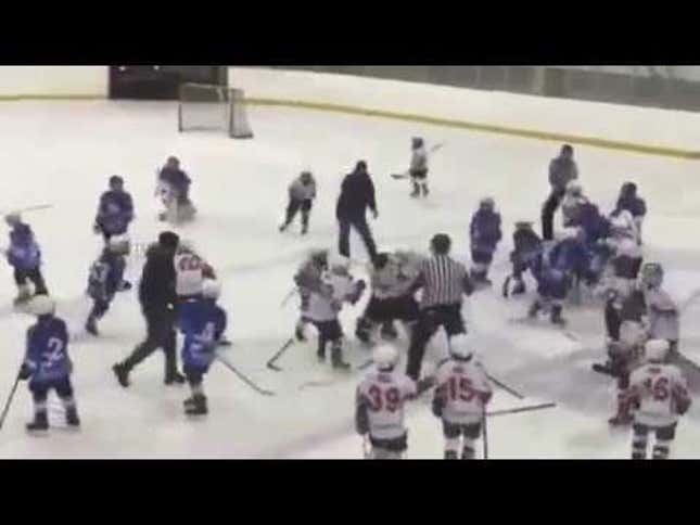 Little Russian Hockey Kids Brawl During Team Handshake