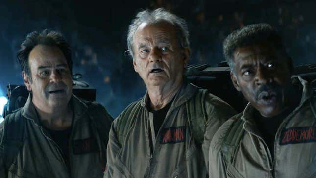 Dan Akryod, Bill Murray, and Ernie Hudson in Ghostbusters: Afterlife.
