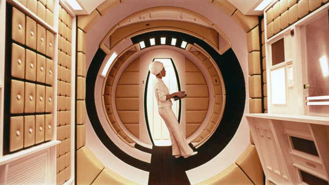 British actress Margaret Tyzack on the set of 2001: A Space Odyssey