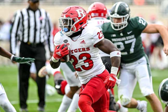 Rutgers&#39; Kyle Monangai and the rest of the Scarlet Knights running backs will try to run the ball effectively on Saturday against Michigan State at SHI Stadium.