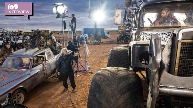 George Miller with Anya Taylor-Joy and Chris Hemsworth in Furiosa.