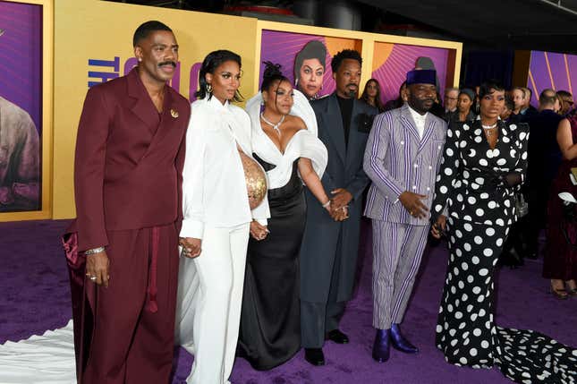 Colman Domingo, Ciara, Taraji P. Henson, Corey Hawkins, Blitz Bazawule and Fantasia Barrino. at the premiere of “The Color Purple” held at The Academy Museum on December 6, 2023 in Los Angeles, California.