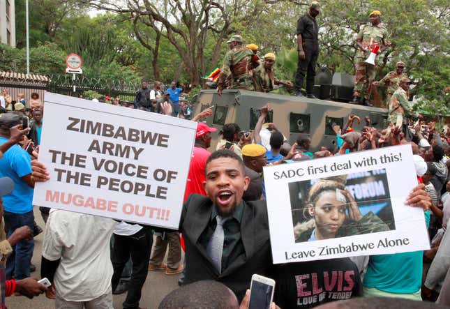 Zimbabweans are celebrating Robert Mugabe’s fall, as the 93-year-old leader tries to hold on to power