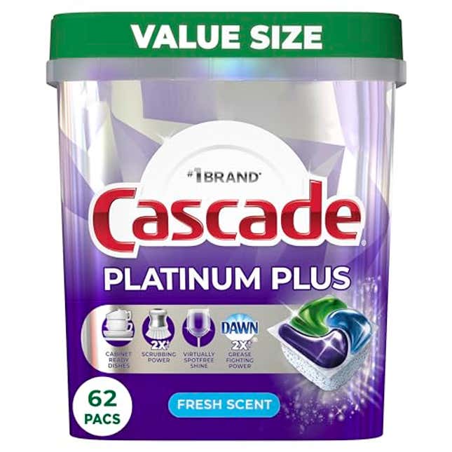 Image for article titled Cascade Platinum Plus ActionPacs Dishwasher Detergent Pods, Now 17% Off