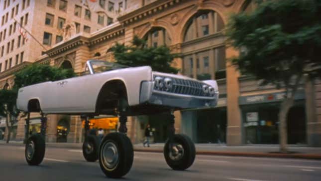 The wheels extend on the Gadgetmobile from the 1999 film Inspector Gadget