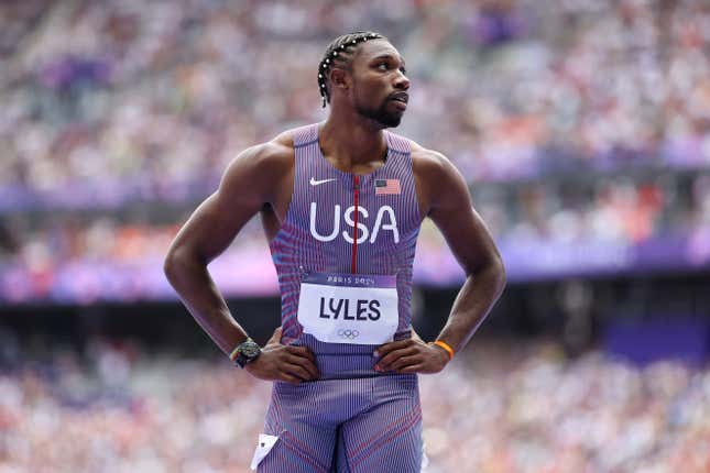 Image de l'article intitulé Noah Lyles n’a pas été à la hauteur des affirmations de “l’homme le plus rapide du monde” et les fans ont des théories expliquant pourquoi