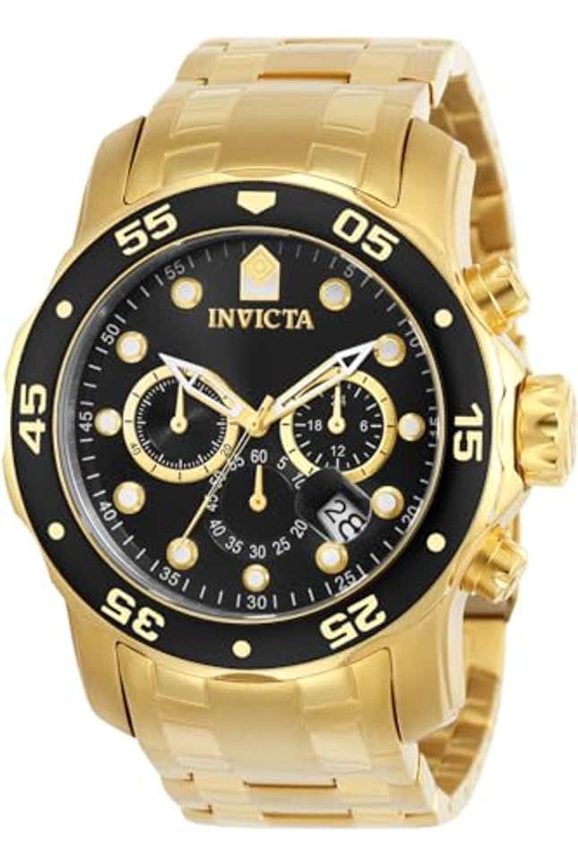 Image for article titled Invicta Men&#39;s 0072 Pro Diver Collection Chronograph 18k Gold-Plated Watch, Now 23% Off