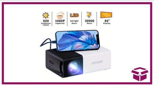 Watch Your Favorite Shows and Movies With an HD Mini Projector for 84% Off at Temu