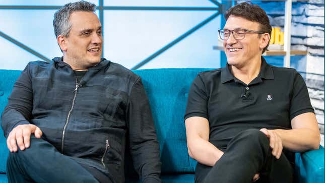 A photo shows the Russo brothers sitting on a couch. 