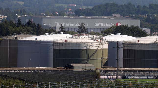 A fuel storage facility at Zurich Airport