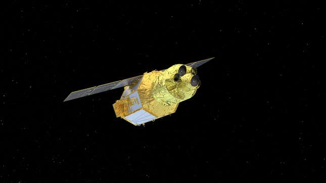 An illustration of the XRISM spacecraft.