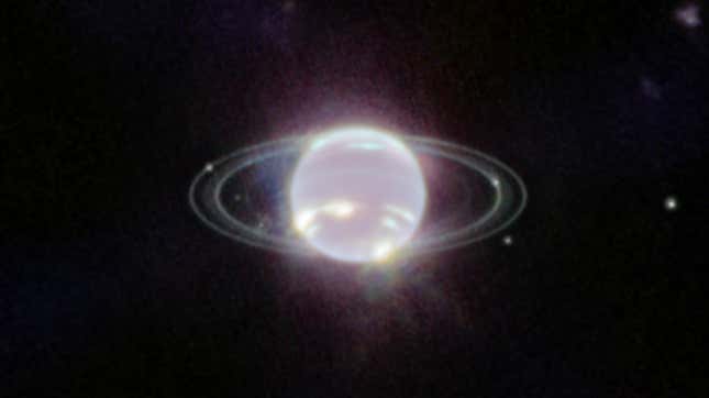 Neptune and its rings, as seen by Webb’s NIRCam.