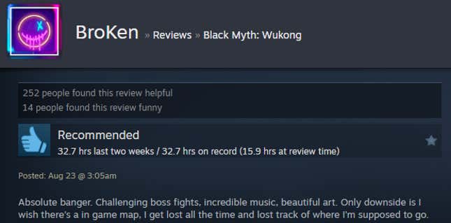 Image for article titled Black Myth: Wukong, As Told By Steam Reviews