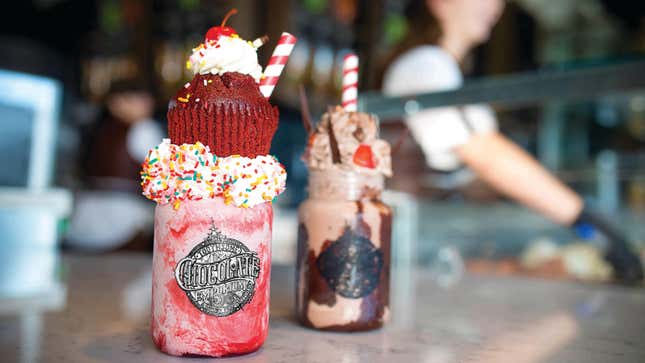 Red Velvet Milkshake and Chocolate Milkshake