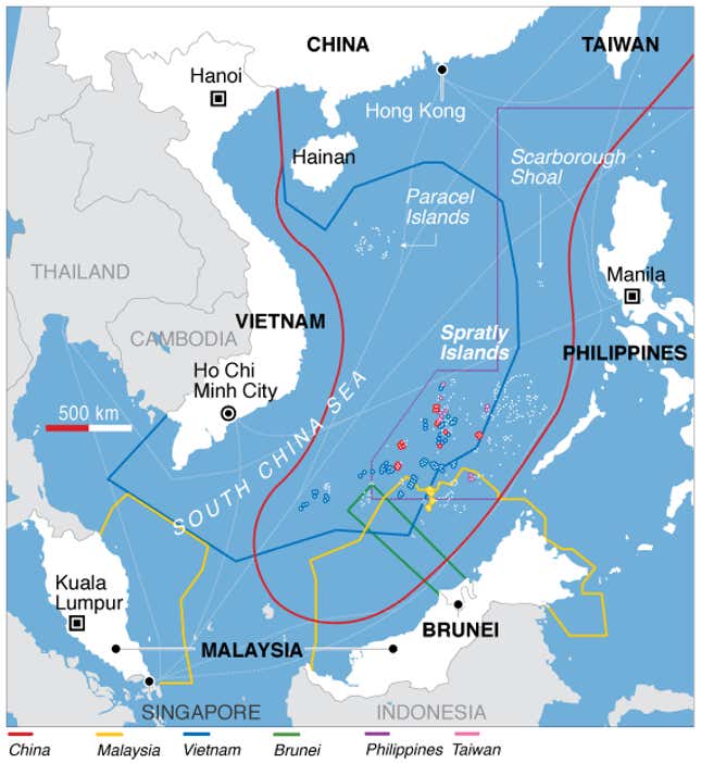 Competing claims in the South China Sea