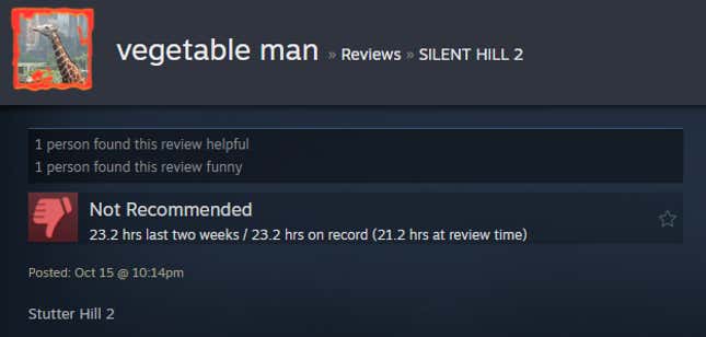 Image for article titled Silent Hill 2 Remake, As Told By Steam Reviews