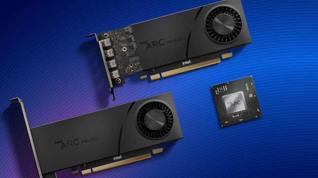 Photo of Intel's new professional focused GPUs