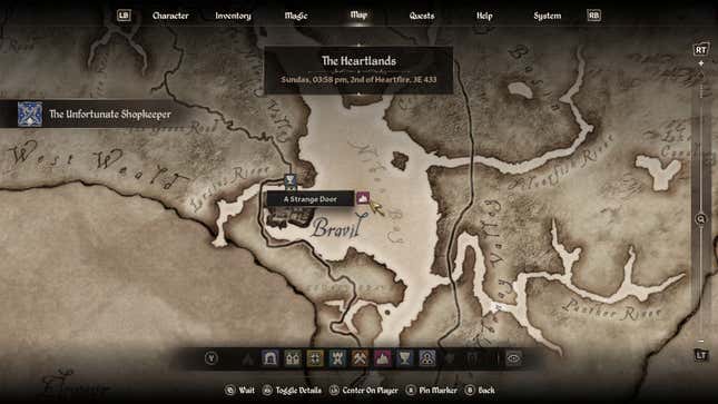 The map location of the Strange Door in Oblivion Remastered.