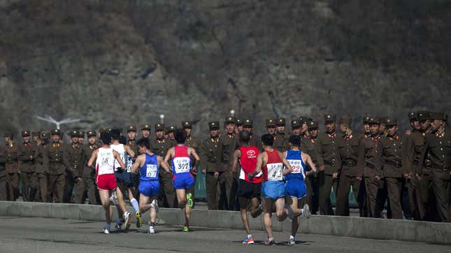 Over 600 local North Koreans were expected to enter the race in Pyongyang.