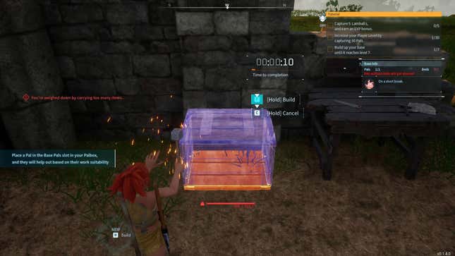 The player crafts a chest.