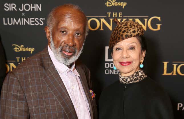 Clarence Avant (L) and Jacqueline Avant attend the World Premiere of Disney’s The Lion King on July 09, 2019 in Hollywood, California.