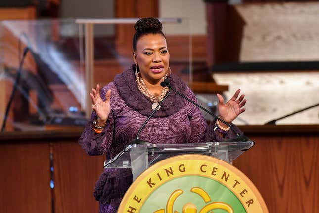 In Atlanta, Georgia, Dr. Bernice A. King speaks during the 2021 King Holiday Observance Beloved Community Commemorative Service on January 18, 2021. 