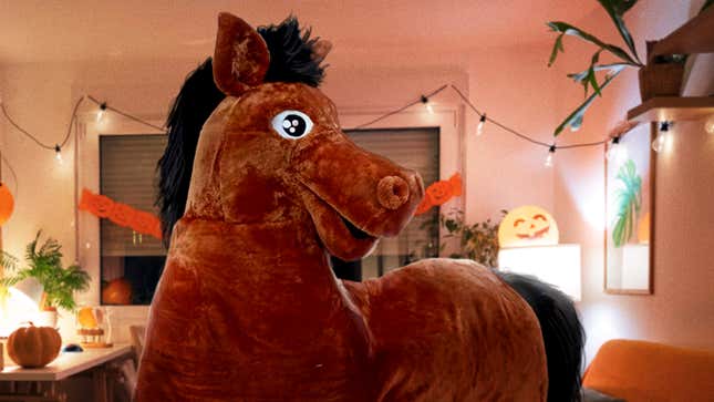 Image for article titled Single Woman Finally Works Up Courage To Talk To Cute Guy At Other End Of Horse Costume